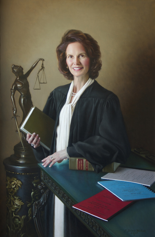 The Hon. Karen Williams    Chief Judge Fourth Circuit Federal Appellate Court Oil on linen 54 x 36 inches