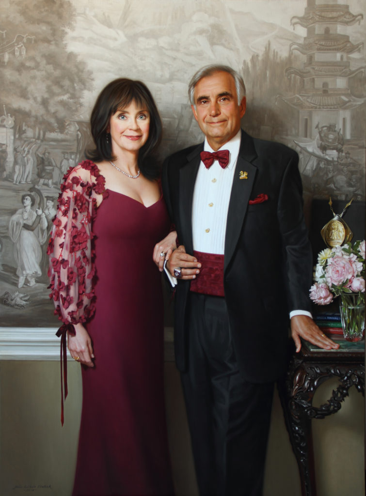 President Harris Pastides and Ms. Patricia Moore-Pastides
University of South Carolina
Oil on linen, 68 x 50 inches
<a
href=http://johnseibelswalker.com/president-harris-pastides-and-ms-patricia-moore-pastides
>Further Information</a>